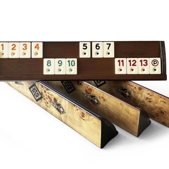 Helena Wood Art Handmade Massive Wooden Rummy Set,Rummy Cube Set Okey Game Set - Picture 4 of 12